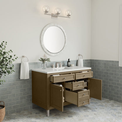 James Martin - Chicago 48" Single Vanity, Walnut Whisper, w/ 3 CM Lime Delight Silestone® Top - 503-V48-WLW-3LDL view 6