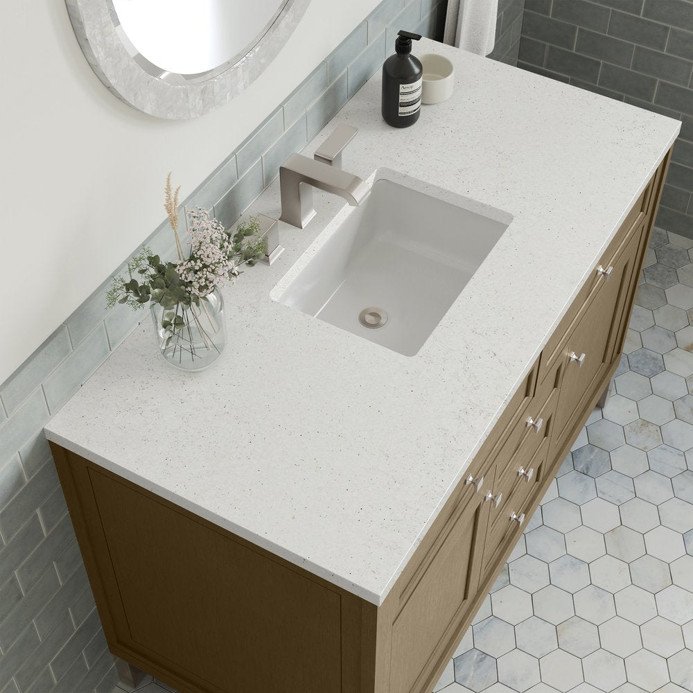 James Martin - Chicago 48" Single Vanity, Walnut Whisper, w/ 3 CM Lime Delight Silestone® Top - 503-V48-WLW-3LDL view 8