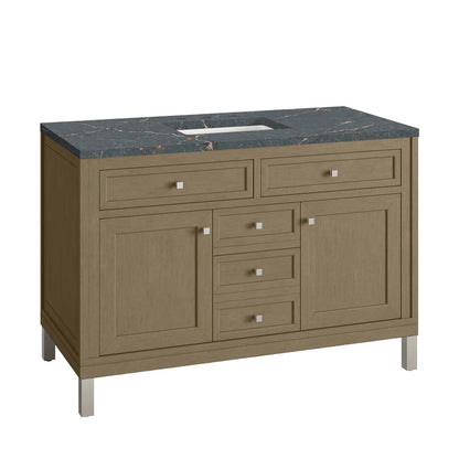 James Martin - Chicago 48" Single Vanity, Walnut Whisper, w/ 3 CM Parisien Bleu Silestone® Top - 503-V48-WLW-3PBL view 13