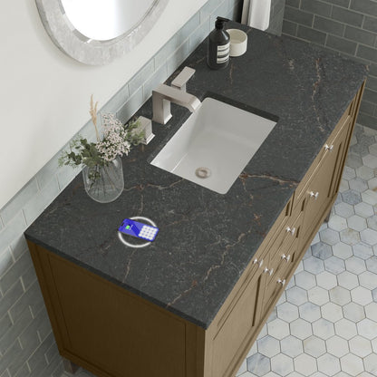 James Martin - Chicago 48" Single Vanity, Walnut Whisper, w/ 3 CM Parisien Bleu Silestone® Top w/FreePower Wireless Charger - 503-V48-WLW-FPBL view 9