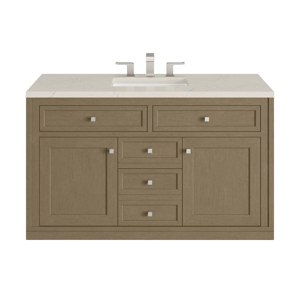 James Martin - Chicago 48" Single Vanity, Walnut Whisper, w/ 3 CM Siberian Silestone Top - 503-V48-WLW-3SFR view 2