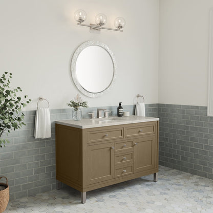 James Martin - Chicago 48" Single Vanity, Walnut Whisper, w/ 3 CM Siberian Silestone Top - 503-V48-WLW-3SFR view 7
