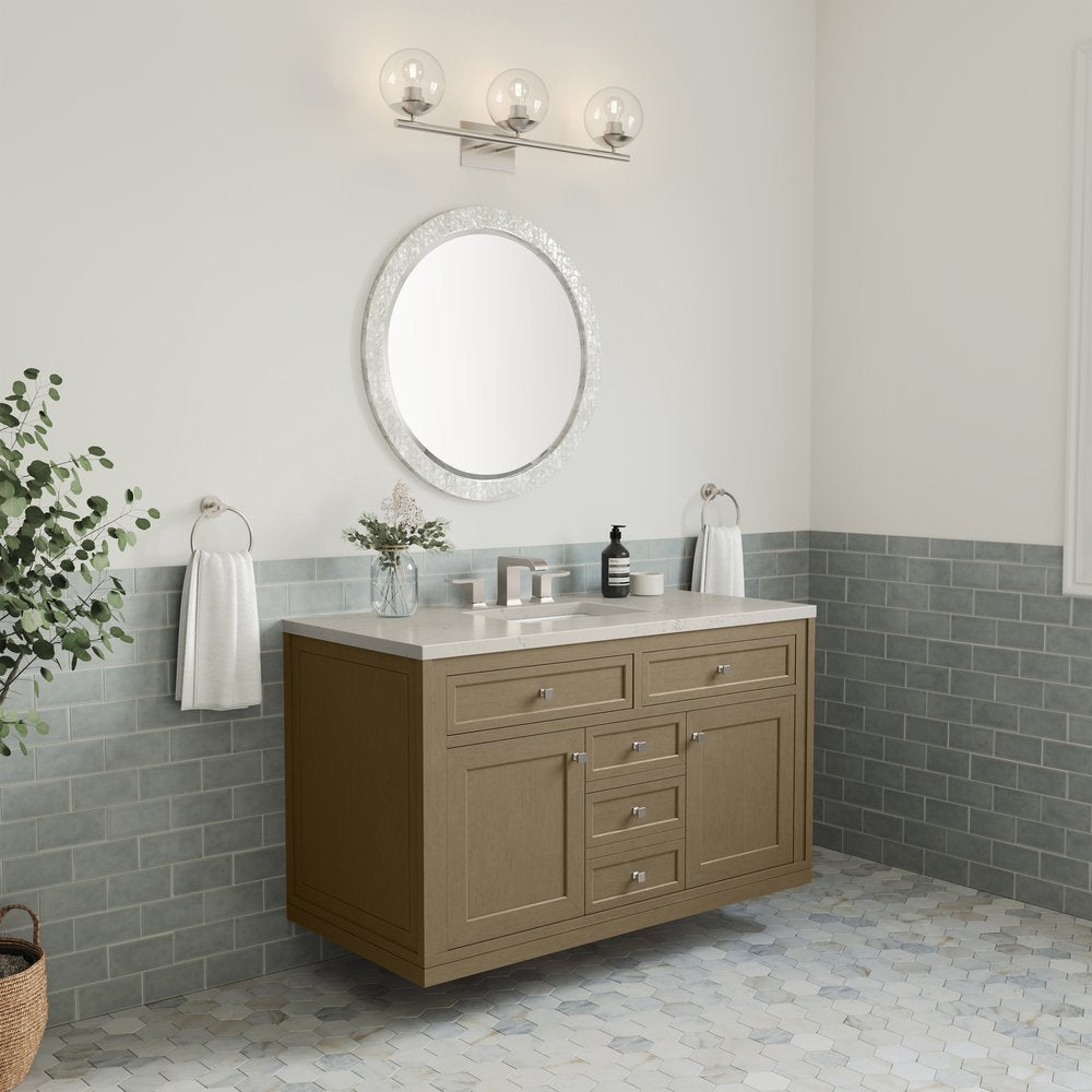 James Martin - Chicago 48" Single Vanity, Walnut Whisper, w/ 3 CM Siberian Silestone Top - 503-V48-WLW-3SFR view 8
