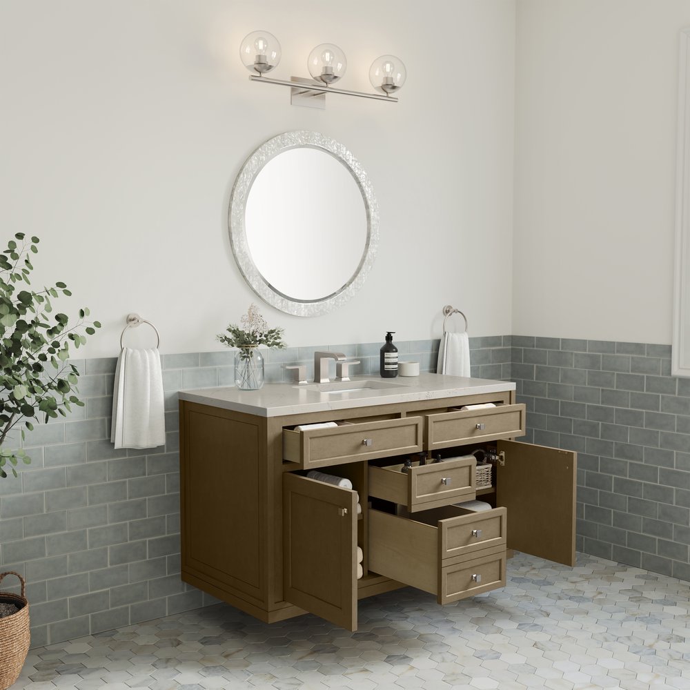 James Martin - Chicago 48" Single Vanity, Walnut Whisper, w/ 3 CM Siberian Silestone Top - 503-V48-WLW-3SFR view 10