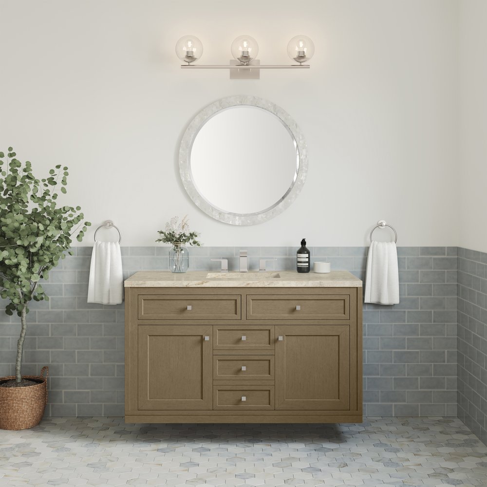 James Martin - Chicago 48" Single Vanity, Walnut Whisper, w/ 3 CM Tajnar Eclos Top - 503-V48-WLW-3TJR view 6
