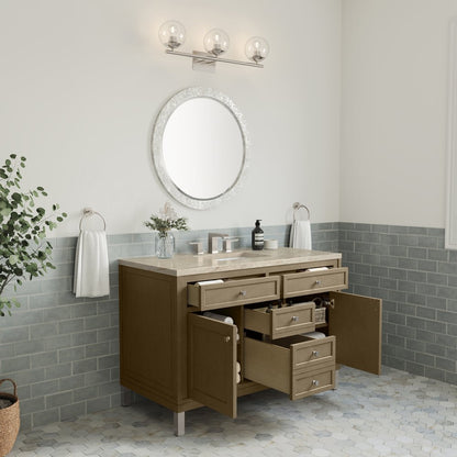 James Martin - Chicago 48" Single Vanity, Walnut Whisper, w/ 3 CM Tajnar Eclos Top - 503-V48-WLW-3TJR view 9