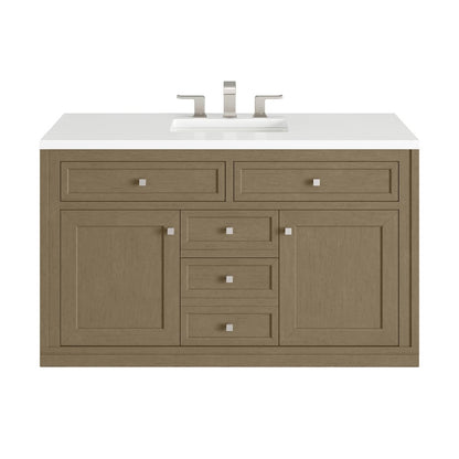 James Martin - Chicago 48" Single Vanity, Walnut Whisper, w/ 3 CM White Zeus Silestone® Top - 503-V48-WLW-3WZ view 3