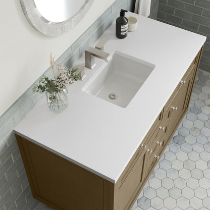 James Martin - Chicago 48" Single Vanity, Walnut Whisper, w/ 3 CM White Zeus Silestone® Top - 503-V48-WLW-3WZ view 15