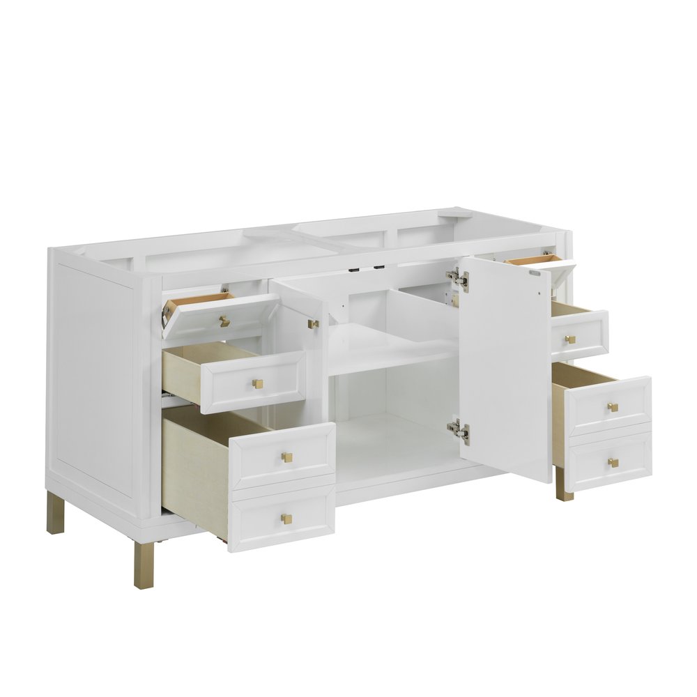 James Martin - Chicago 60" Double Vanity, Glossy White - 503-V60D-M-GW view 5