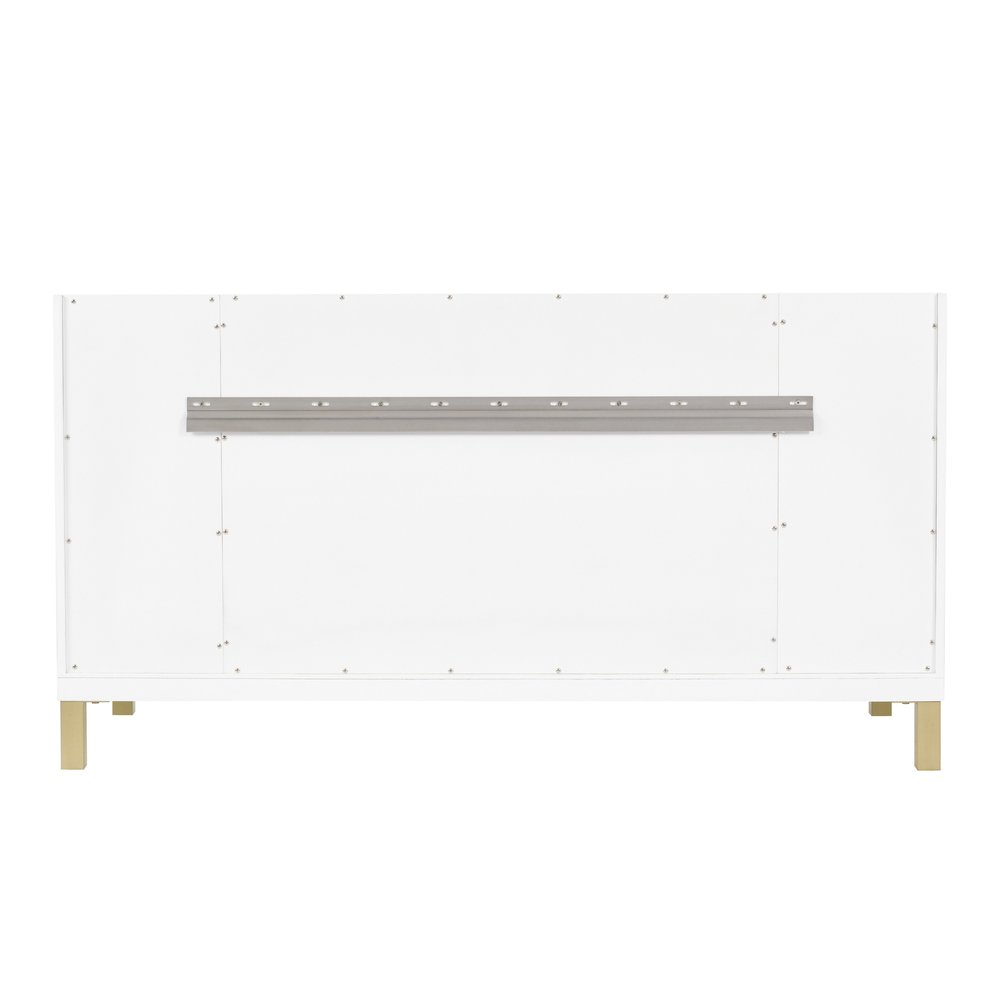 James Martin - Chicago 60" Double Vanity, Glossy White, w/ 3 CM Carrara Marble Top - 503-V60D-GW-3CAR view 11