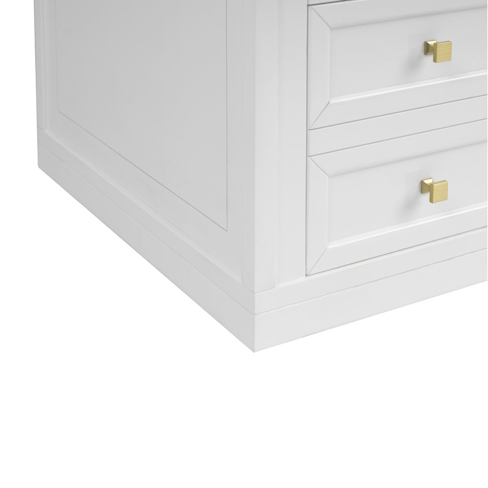 James Martin - Chicago 60" Double Vanity, Glossy White, w/ 3 CM Carrara Marble Top - 503-V60D-GW-3CAR view 15
