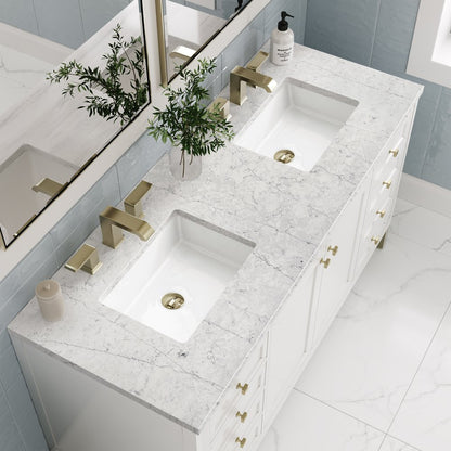 James Martin - Chicago 60" Double Vanity, Glossy White, w/ 3 CM Eternal Jasmine Pearl Silestone® Top - 503-V60D-GW-3EJP view 8