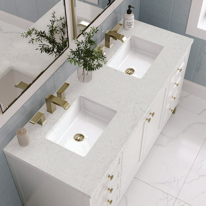 James Martin - Chicago 60" Double Vanity, Glossy White, w/ 3 CM Lime Delight Silestone® Top - 503-V60D-GW-3LDL view 8