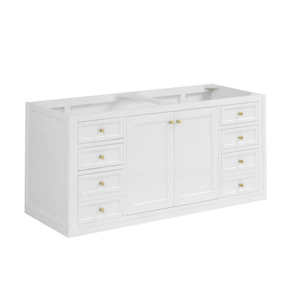 James Martin - Chicago 60" Double Vanity, Glossy White, w/ 3 CM Parisien Bleu Silestone® Top - 503-V60D-GW-3PBL view 3