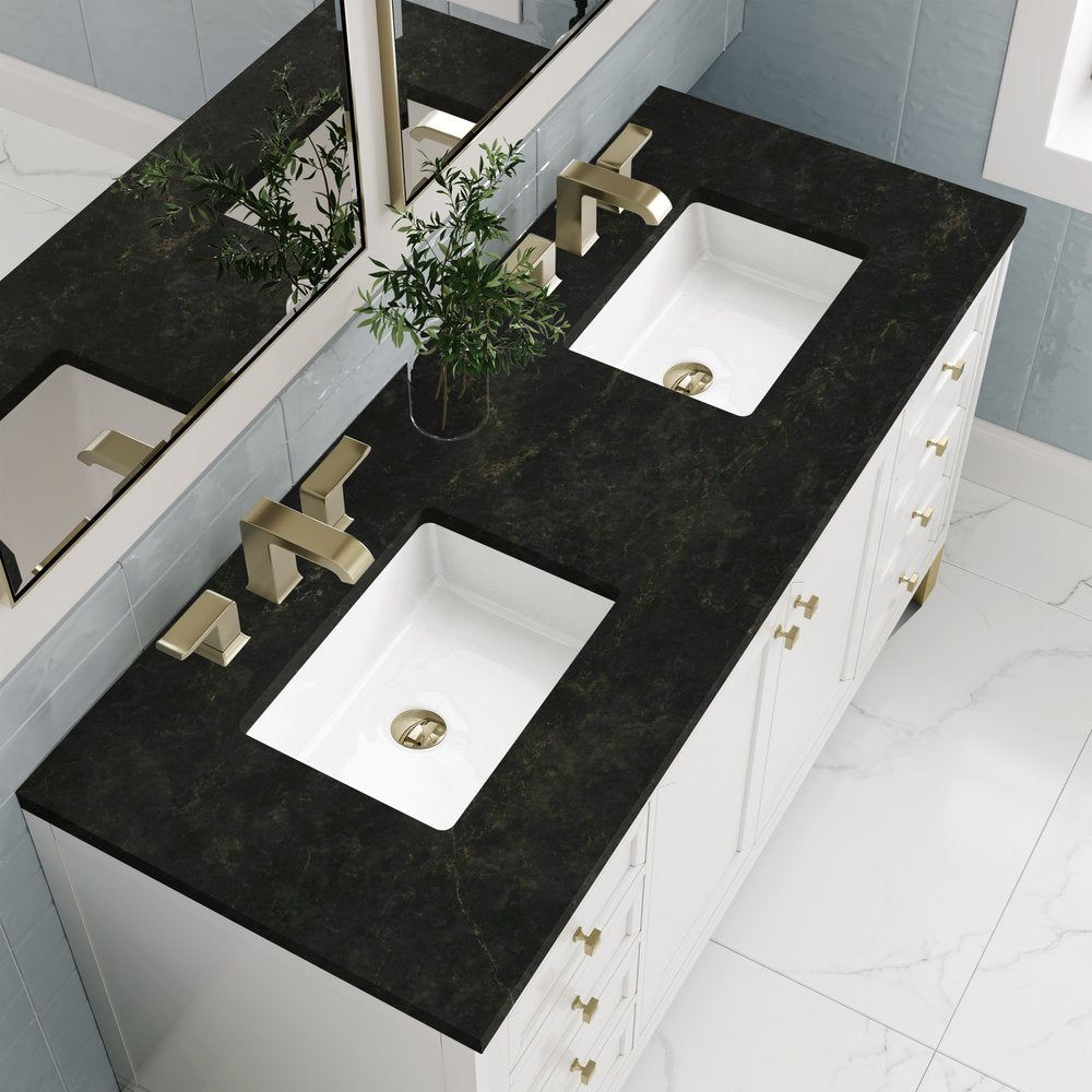 James Martin - Chicago 60" Double Vanity, Glossy White, w/ 3 CM Phantome Eclos Top - 503-V60D-GW-3PHT view 10