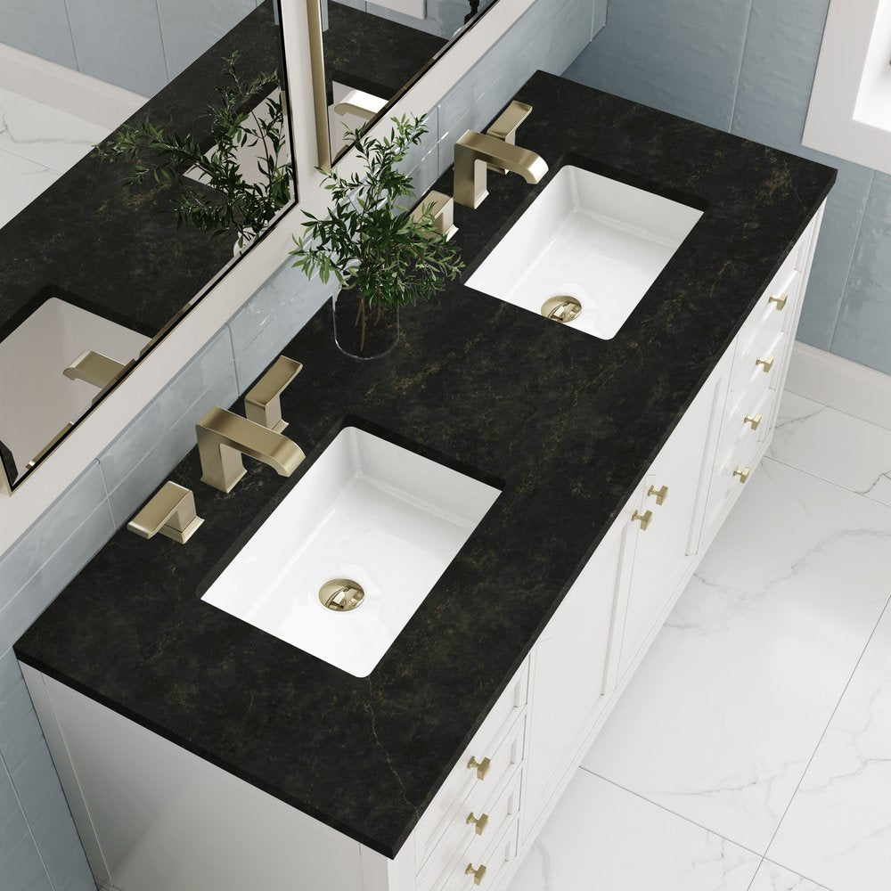 James Martin - Chicago 60" Double Vanity, Glossy White, w/ 3 CM Phantome Eclos Top - 503-V60D-GW-3PHT view 11