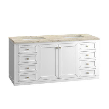 James Martin - Chicago 60" Double Vanity, Glossy White, w/ 3 CM Tajnar Eclos Top - 503-V60D-GW-3TJR view 15