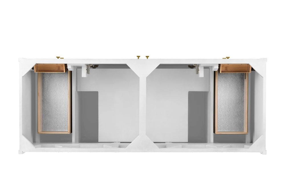 James Martin - Chicago 60" Double Vanity, Glossy White, w/ 3 CM Victorian Silver Silestone® Top w/FreePower Wireless Charger - 503-V60D-GW-FVSL view 7