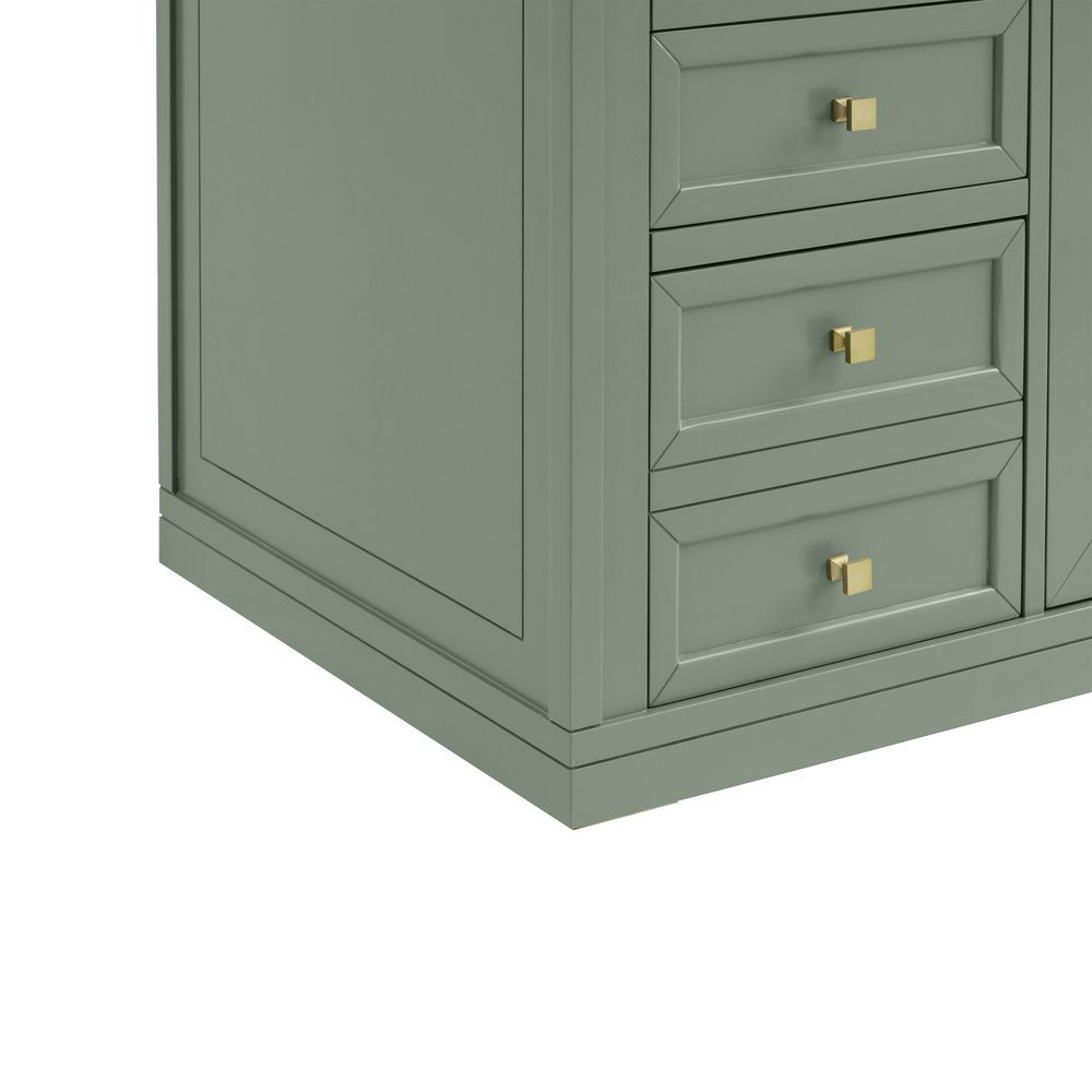 James Martin - Chicago 60" Double Vanity, Smokey Celadon, w/ 3 CM Carrara Marble Top - 503-V60D-SC-3CAR view 16