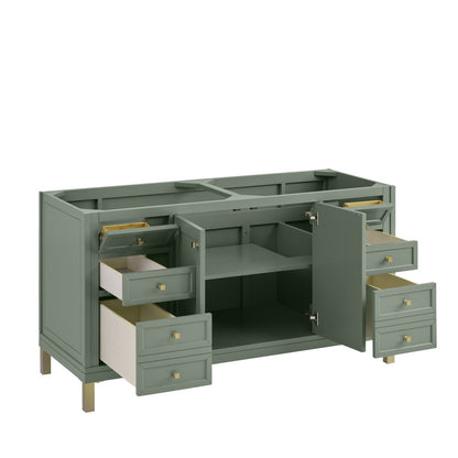 James Martin - Chicago 60" Double Vanity, Smokey Celadon, w/ 3 CM Charcoal Soapstone Silestone® Top - 503-V60D-SC-3CSP view 10