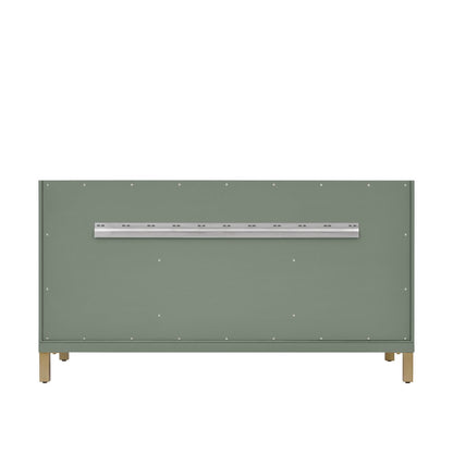 James Martin - Chicago 60" Double Vanity, Smokey Celadon, w/ 3 CM Charcoal Soapstone Silestone® Top - 503-V60D-SC-3CSP view 12