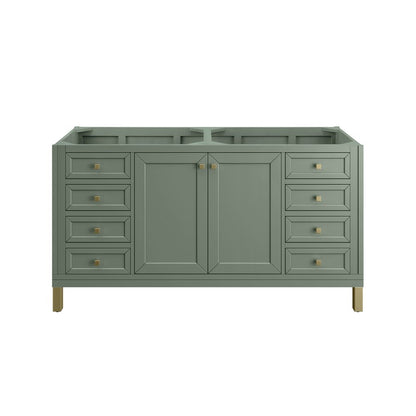 James Martin - Chicago 60" Double Vanity, Smokey Celadon, w/ 3 CM Eternal Jasmine Pearl Silestone® Top - 503-V60D-SC-3EJP view 8