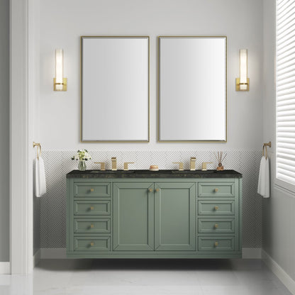 James Martin - Chicago 60" Double Vanity, Smokey Celadon, w/ 3 CM Phantome Eclos Top - 503-V60D-SC-3PHT view 4