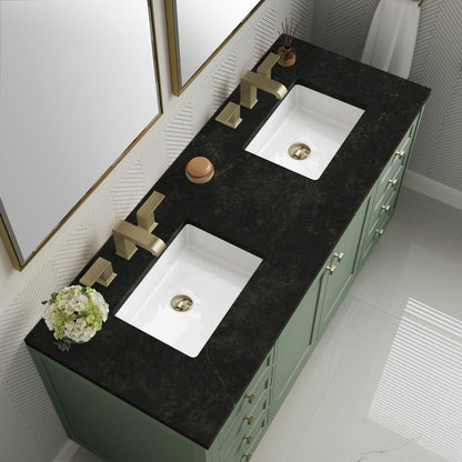 James Martin - Chicago 60" Double Vanity, Smokey Celadon, w/ 3 CM Phantome Eclos Top - 503-V60D-SC-3PHT view 8