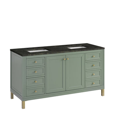 James Martin - Chicago 60" Double Vanity, Smokey Celadon, w/ 3 CM Phantome Eclos Top - 503-V60D-SC-3PHT view 9