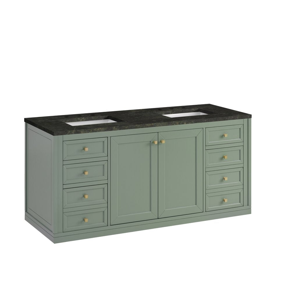 James Martin - Chicago 60" Double Vanity, Smokey Celadon, w/ 3 CM Phantome Eclos Top - 503-V60D-SC-3PHT view 10
