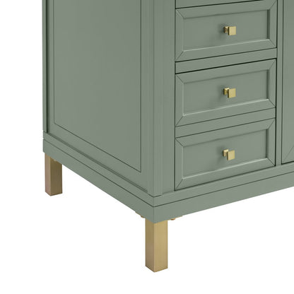 James Martin - Chicago 60" Double Vanity, Smokey Celadon, w/ 3 CM Siberian Silestone Top - 503-V60D-SC-3SFR view 12