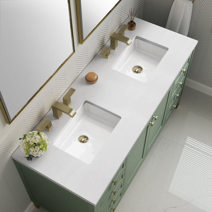 James Martin - Chicago 60" Double Vanity, Smokey Celadon, w/ 3 CM White Zeus Silestone® Top - 503-V60D-SC-3WZ view 11