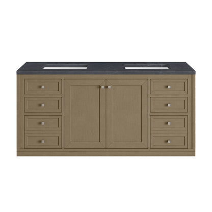 James Martin - Chicago 60" Double Vanity, Walnut Whisper, w/ 3 CM Charcoal Soapstone Silestone® Top - 503-V60D-WLW-3CSP view 4