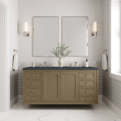 James Martin - Chicago 60" Double Vanity, Walnut Whisper, w/ 3 CM Charcoal Soapstone Silestone® Top - 503-V60D-WLW-3CSP view 7
