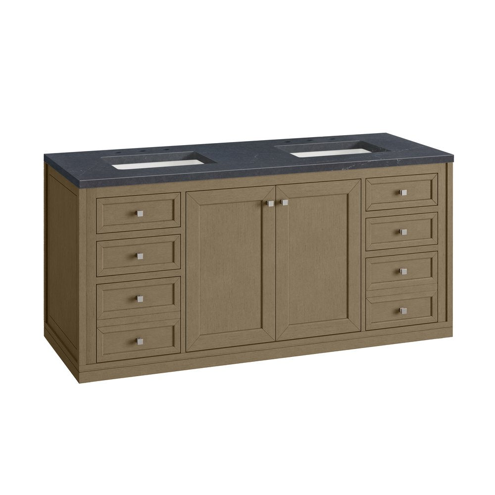 James Martin - Chicago 60" Double Vanity, Walnut Whisper, w/ 3 CM Charcoal Soapstone Silestone® Top - 503-V60D-WLW-3CSP view 18