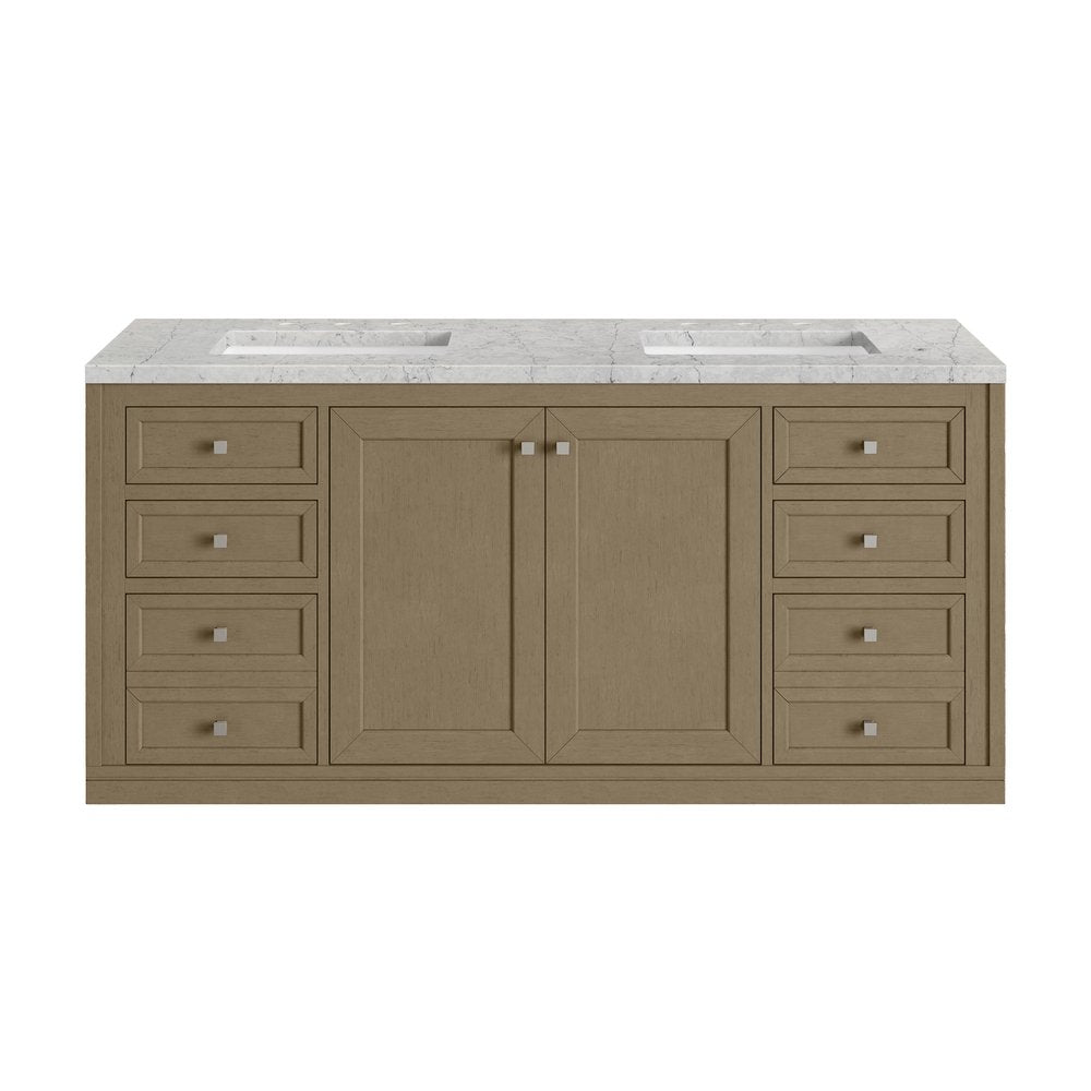 James Martin - Chicago 60" Double Vanity, Walnut Whisper, w/ 3 CM Eternal Jasmine Pearl Silestone® Top - 503-V60D-WLW-3EJP view 4
