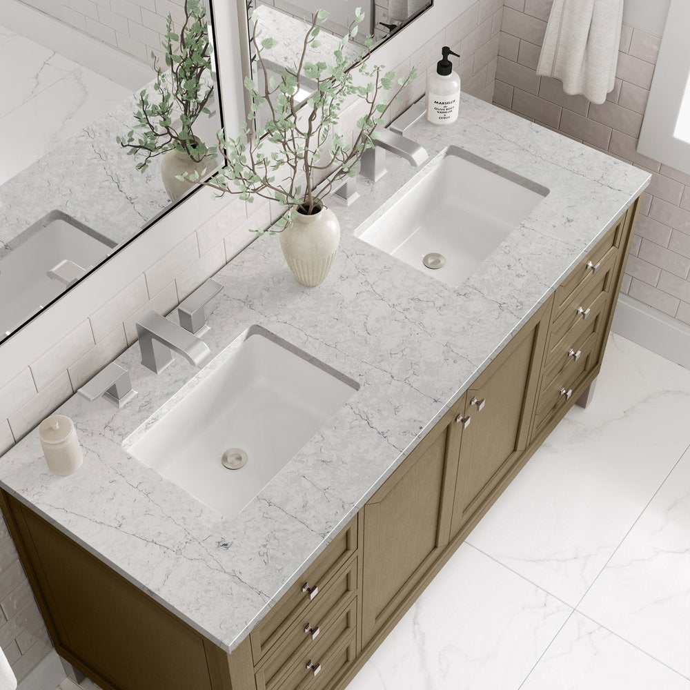 James Martin - Chicago 60" Double Vanity, Walnut Whisper, w/ 3 CM Eternal Jasmine Pearl Silestone® Top - 503-V60D-WLW-3EJP view 13