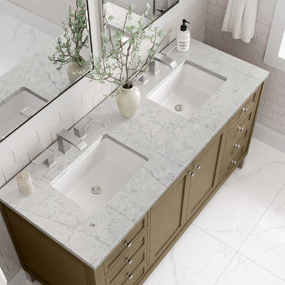 James Martin - Chicago 60" Double Vanity, Walnut Whisper, w/ 3 CM Eternal Jasmine Pearl Silestone® Top - 503-V60D-WLW-3EJP view 13