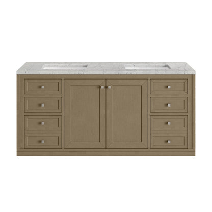 James Martin - Chicago 60" Double Vanity, Walnut Whisper, w/ 3 CM Eternal Jasmine Pearl Silestone® Top w/FreePower Wireless Charger - 503-V60D-WLW-FEJP view 4