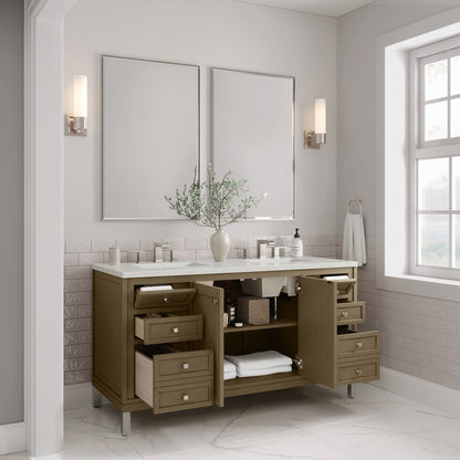 James Martin - Chicago 60" Double Vanity, Walnut Whisper, w/ 3 CM Lime Delight Silestone® Top - 503-V60D-WLW-3LDL view 5