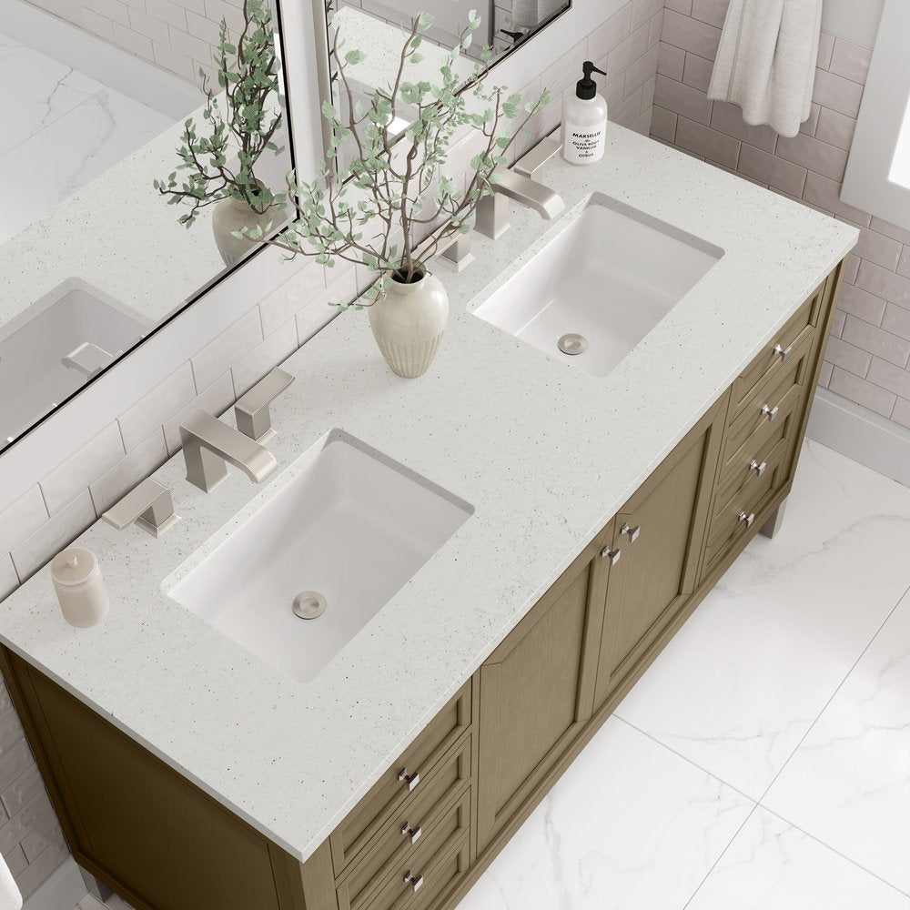 James Martin - Chicago 60" Double Vanity, Walnut Whisper, w/ 3 CM Lime Delight Silestone® Top - 503-V60D-WLW-3LDL view 7