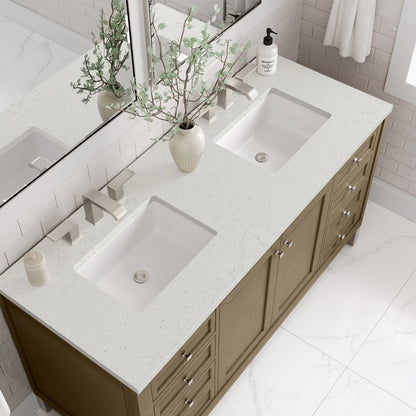 James Martin - Chicago 60" Double Vanity, Walnut Whisper, w/ 3 CM Lime Delight Silestone® Top - 503-V60D-WLW-3LDL view 7