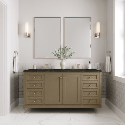 James Martin - Chicago 60" Double Vanity, Walnut Whisper, w/ 3 CM Phantome Eclos Top - 503-V60D-WLW-3PHT view 5