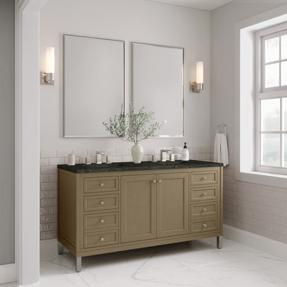 James Martin - Chicago 60" Double Vanity, Walnut Whisper, w/ 3 CM Phantome Eclos Top - 503-V60D-WLW-3PHT view 6