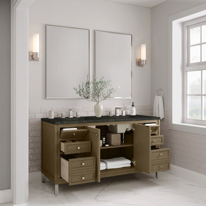 James Martin - Chicago 60" Double Vanity, Walnut Whisper, w/ 3 CM Phantome Eclos Top - 503-V60D-WLW-3PHT view 8