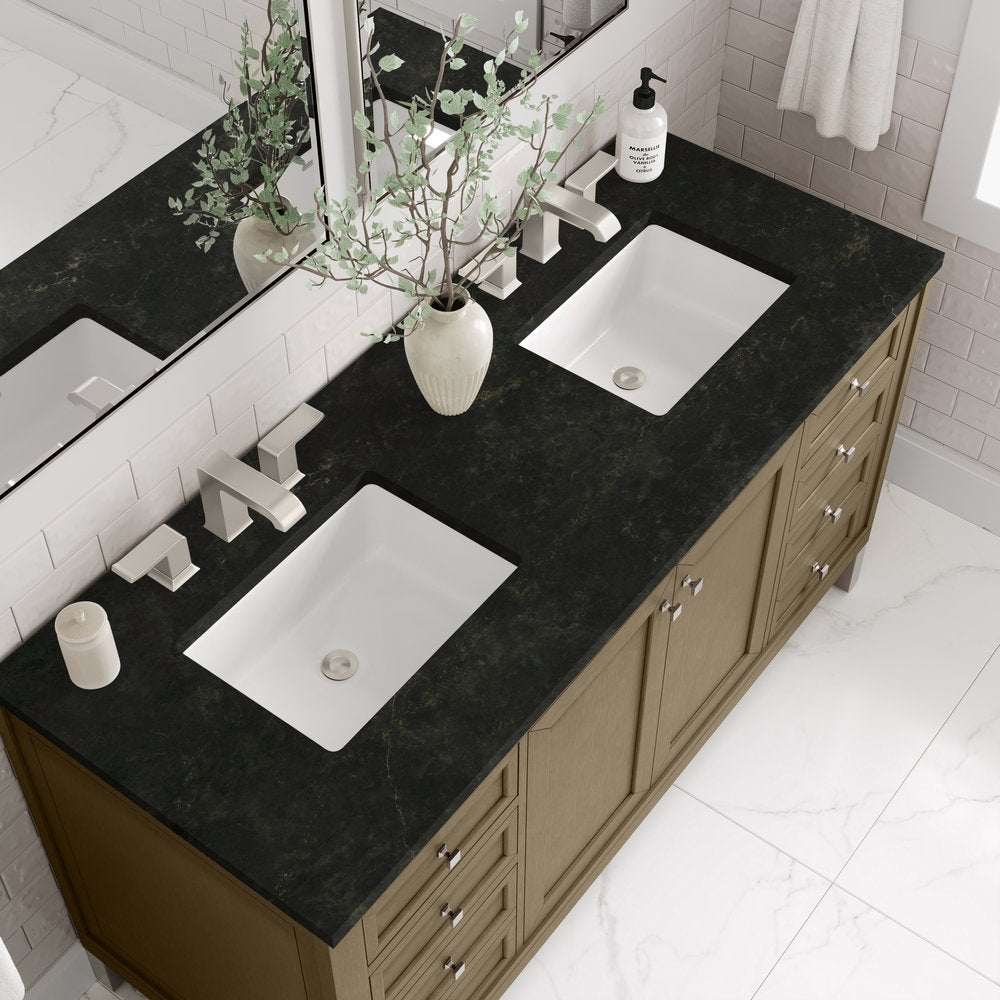 James Martin - Chicago 60" Double Vanity, Walnut Whisper, w/ 3 CM Phantome Eclos Top - 503-V60D-WLW-3PHT view 11
