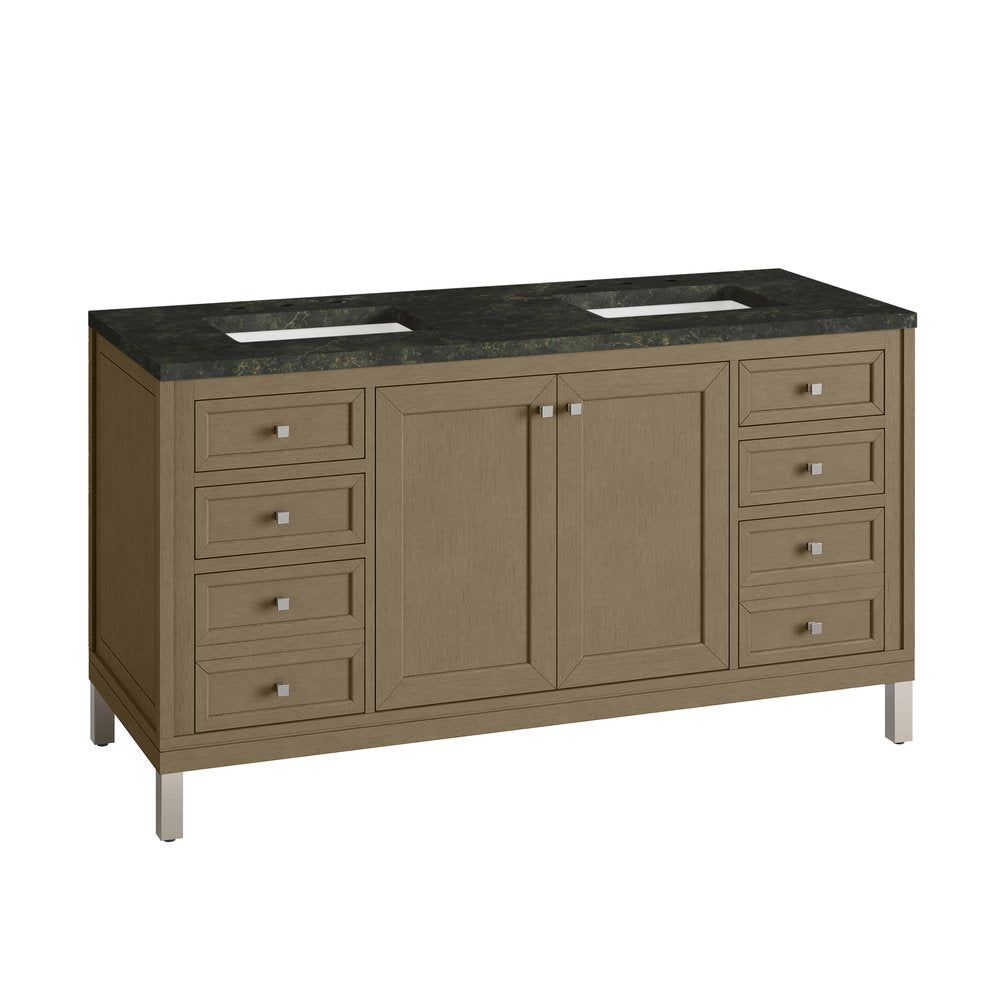 James Martin - Chicago 60" Double Vanity, Walnut Whisper, w/ 3 CM Phantome Eclos Top - 503-V60D-WLW-3PHT view 15
