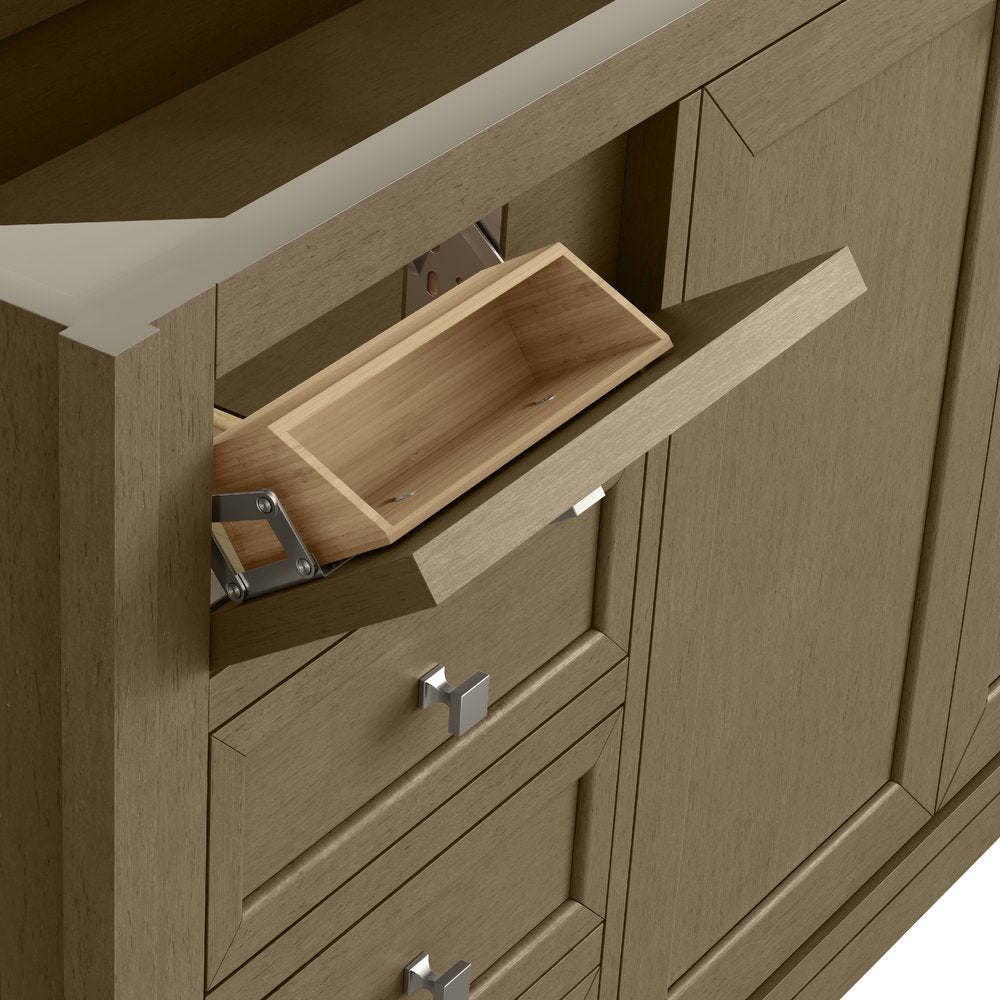 James Martin - Chicago 60" Double Vanity, Walnut Whisper, w/ 3 CM White Zeus Silestone® Top - 503-V60D-WLW-3WZ view 19