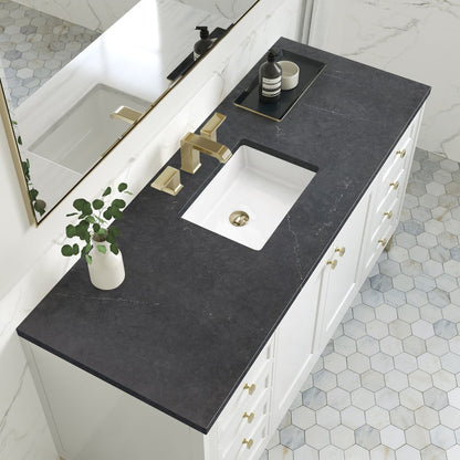 James Martin - Chicago 60" Single Vanity, Glossy White, w/ 3 CM Charcoal Soapstone Silestone® Top - 503-V60S-GW-3CSP view 8