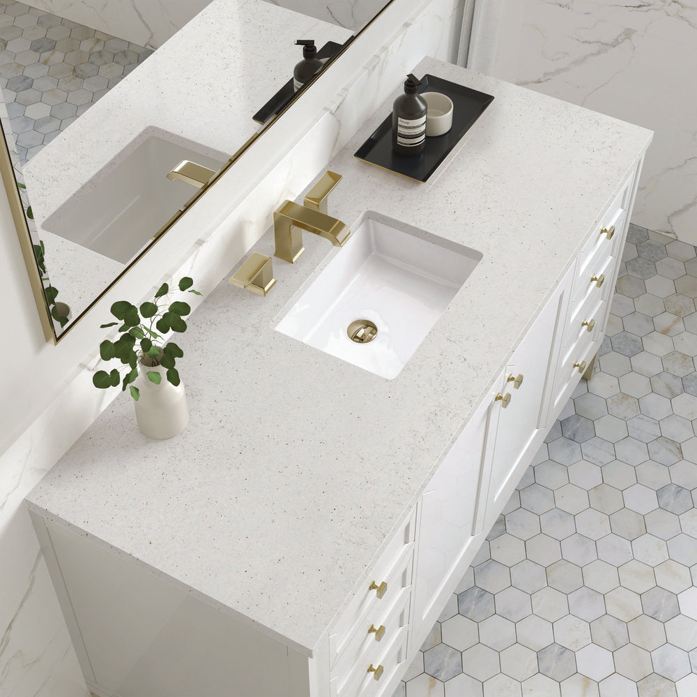 James Martin - Chicago 60" Single Vanity, Glossy White, w/ 3 CM Lime Delight Silestone® Top - 503-V60S-GW-3LDL view 8